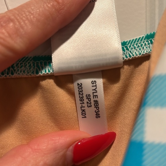 NWOT J. Crew Ruched Gingham One-Piece green blue - Picture 5 of 8